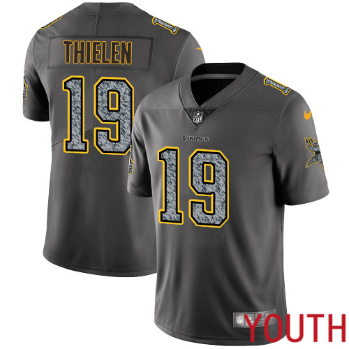 Minnesota Vikings 19 Limited Adam Thielen Gray Static Nike NFL Youth Jersey Vapor Untouchable
